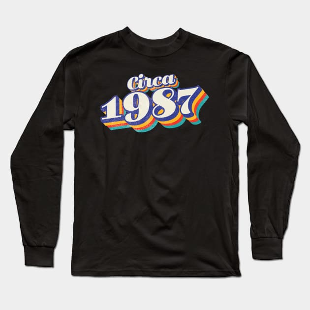 1987 Birthday! Long Sleeve T-Shirt by Vin Zzep